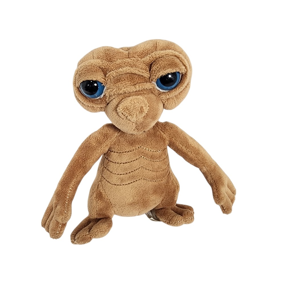 ET The Extra Terrestrial Plush Toy Brown Blue Eyes Collectible Stuffed Animal